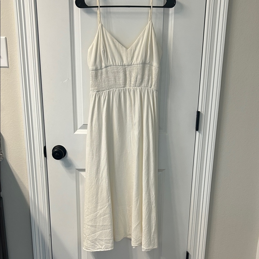 ZARA Elegant Cream Spaghetti Strap Dress